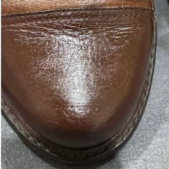 Ralph Lauren Bench Made England CapToe LaceUp Brown Boots Women 8B Heritage FLAW - Picture 13 of 15